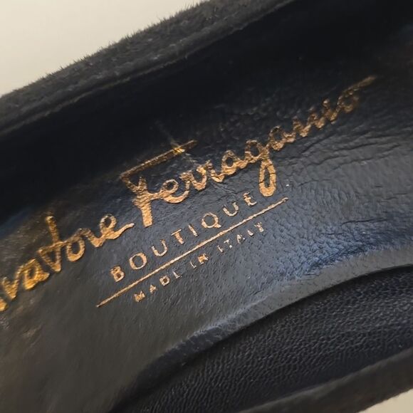 Black Suede Ferragamo Heels - Picture 8 of 12